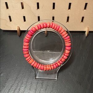 Handcrafted pink rondelle disc beaded bracelet